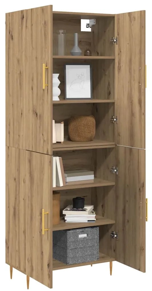 vidaXL Highboard artisan δρυς 69.5 x 34 x 180 εκ. Επεξεργασμένο ξύλο