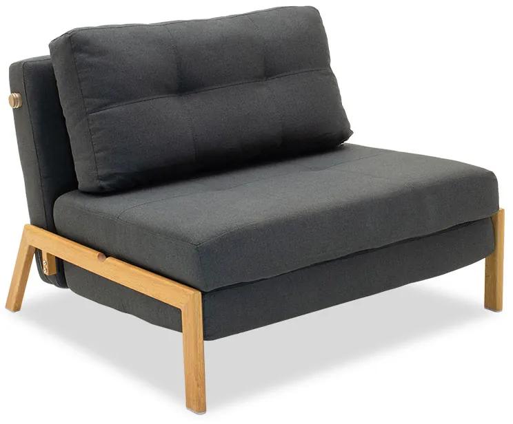 Πολυθρόνα-κρεβάτι Fancy pakoworld με ύφασμα ανθρακί 96x92x70εκ - Ύφασμα - 024-000009