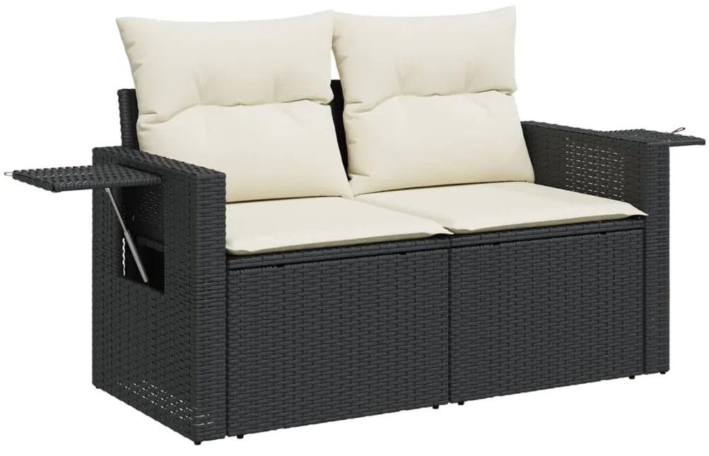 vidaXL Σαλόνι Κήπου Σετ 10 Τεμαχίων Μαύρο Συνθετικό Ρατάν με Μαξιλάρια