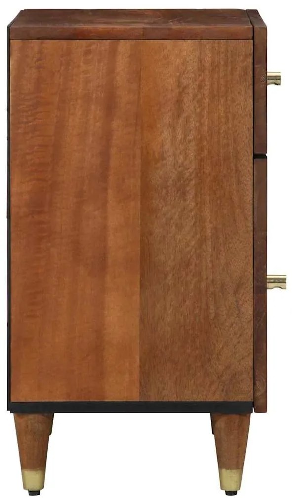 vidaXL Κομοδίνο με συρτάρι καφέ μελί 50 x 33 x 60 εκ Μασίφ ξύλο μάνγκο