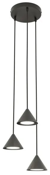 Κρεμαστό Φωτιστικό Οροφής 3xGX53 Φ20cm Elit Emibig -1330/3PREM-Μαύρο 1330/3PREM