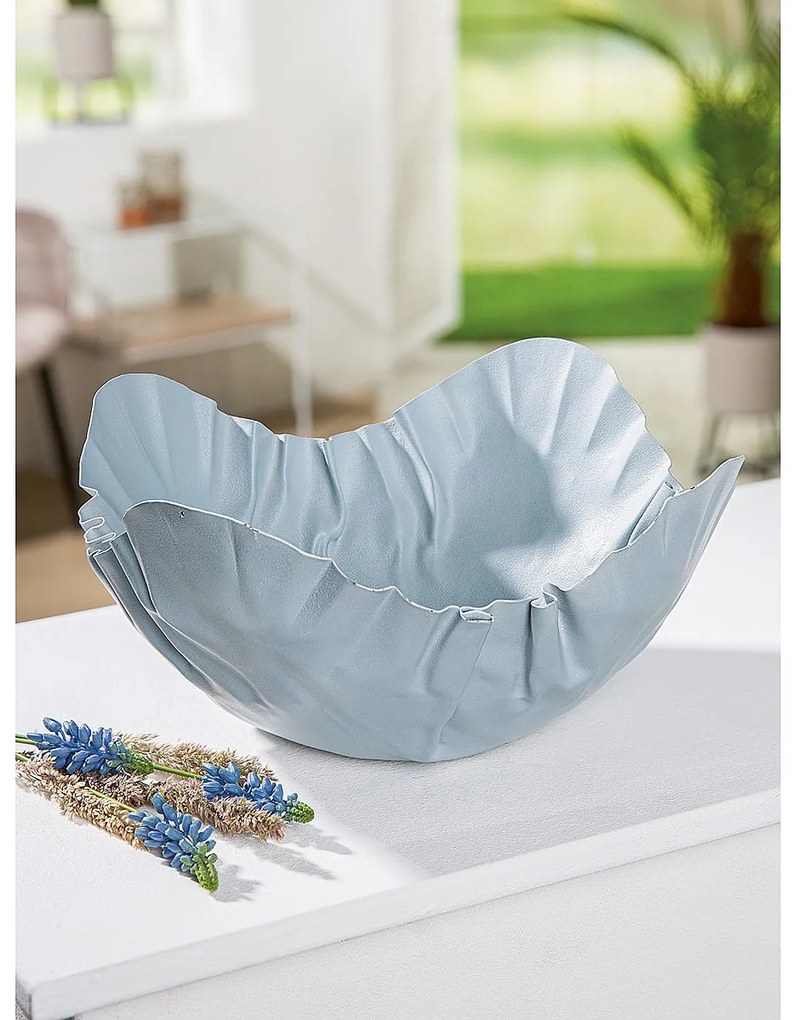 Βάζο ArteLibre Τσαλακωμένο Λευκό Μέταλλο 14cm
