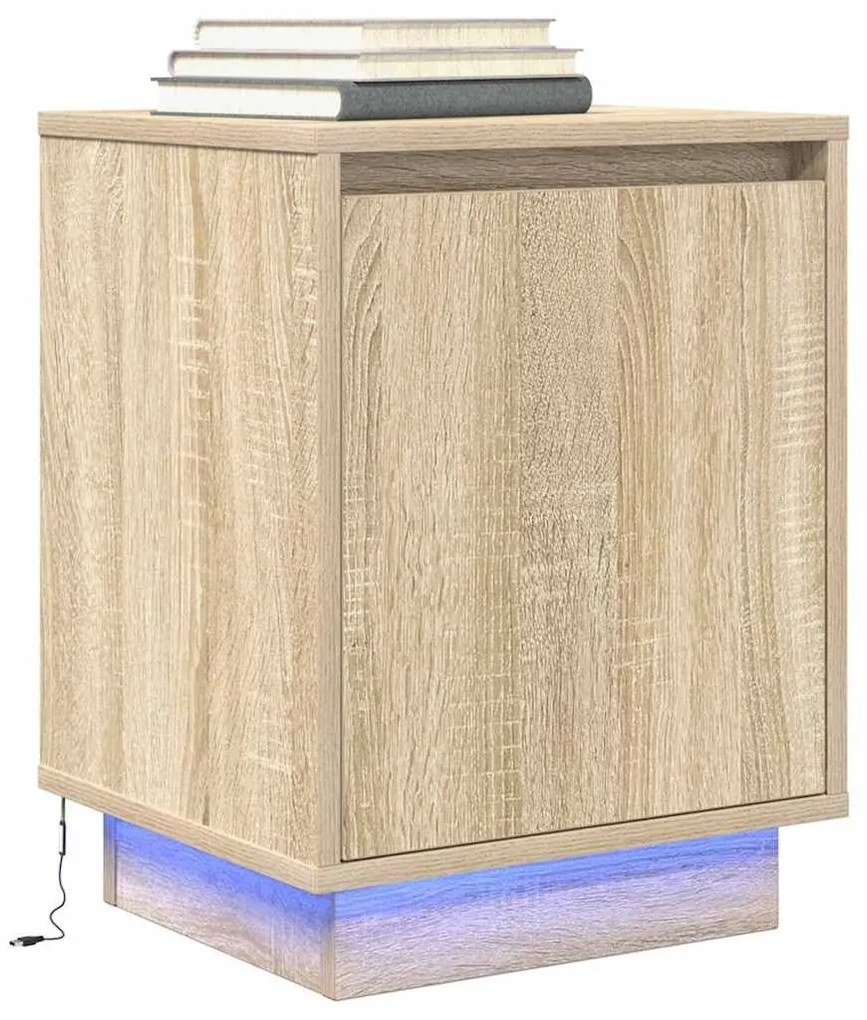 ΚΟΜΟΔΙΝΟ ΜΕ ΦΩΤΑ LED SONOMA OAK 38X34X50 CM 861269