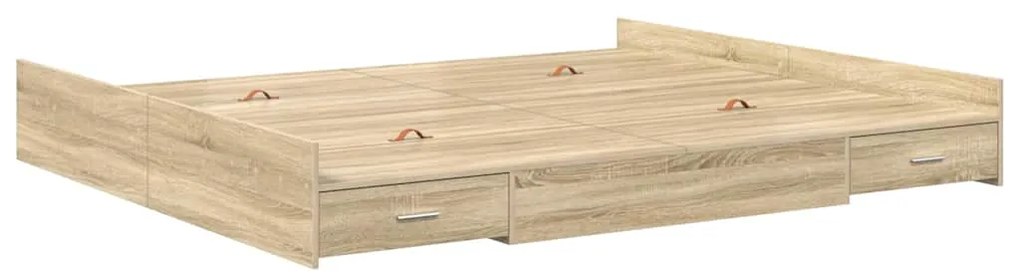 vidaXL Κρεβάτι με αποθηκευτικό χώρο Sonoma Δρυς 180 x 200 cm