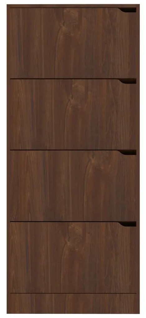 vidaXL Παπουτσοθήκη με 4 Πόρτες Καφέ Δρυς 59x24x136 εκ. Μοριοσανίδα
