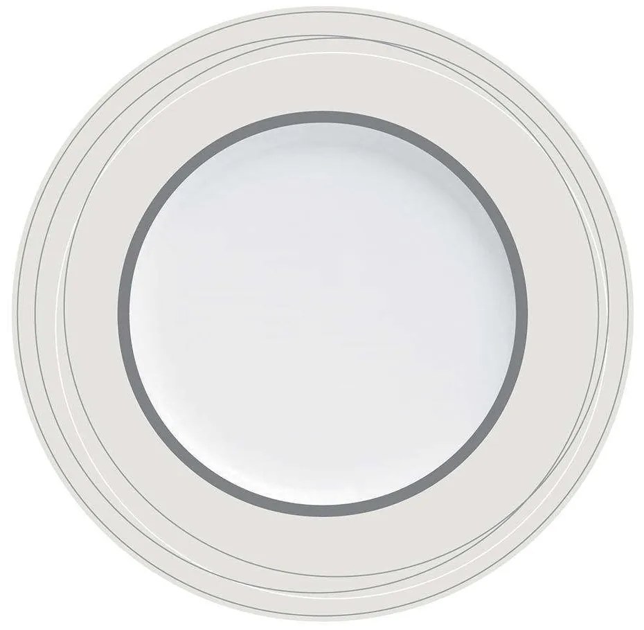 Πιάτο Ρηχό Platinum 24.261.01 Φ27cm White-Platinum Cryspo Trio Porcelain