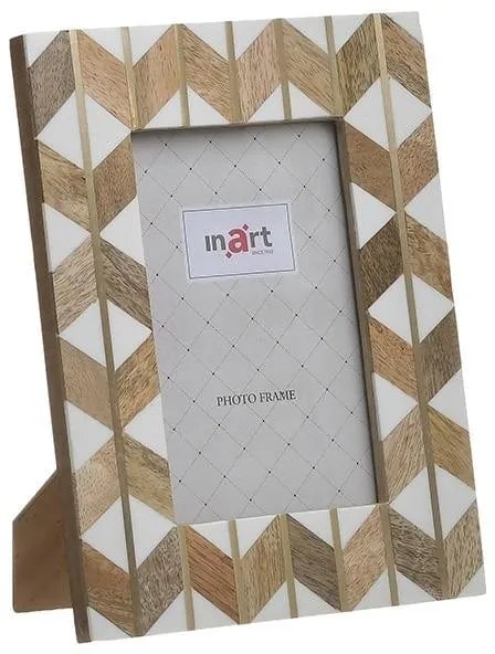 Inart Κορνίζα Resin 10x15cm Φυσικό Μπεζ-Λευκό 3-30-249-0002