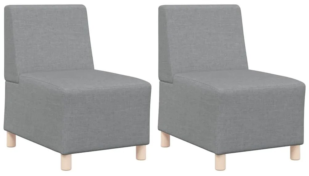 vidaXL Μοναδικός Καναπές χωρίς Χερούλια 2 pcs Ανοιχτό γκρι