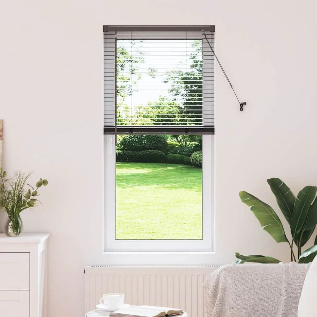 vidaXL Ρολό Παραθύρου με κουρτίνες Μαύρο Αλουμίνιο