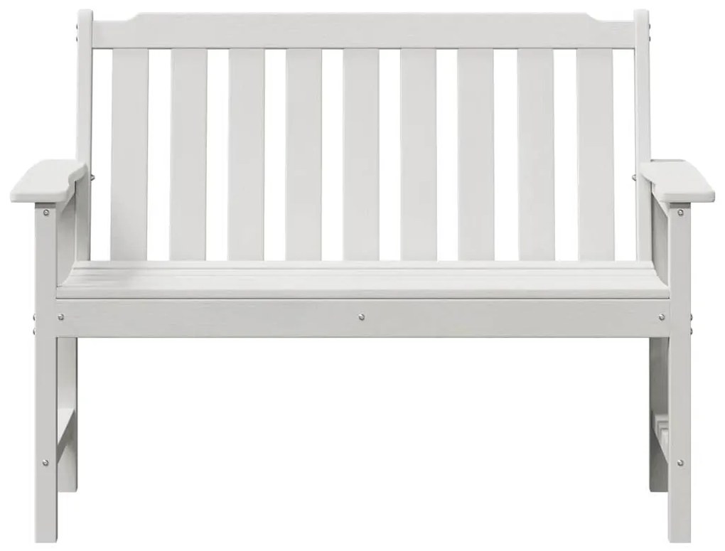 vidaXL Παγκάκι κήπου με μαξιλάρι Λευκό 120 x 59 x 88 εκ HDPE