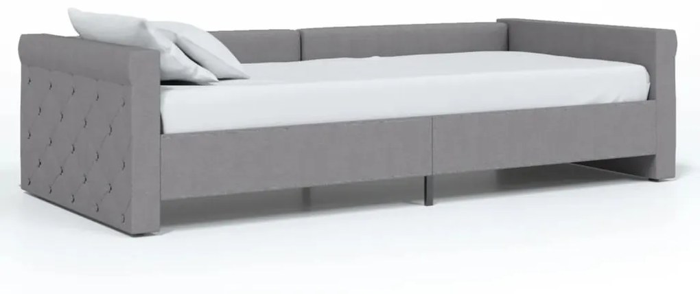 vidaXL Καναπές Κρεβάτι με Έξοδο USB Ανοιχτό Γκρι 90x200εκ. Υφασμάτινος