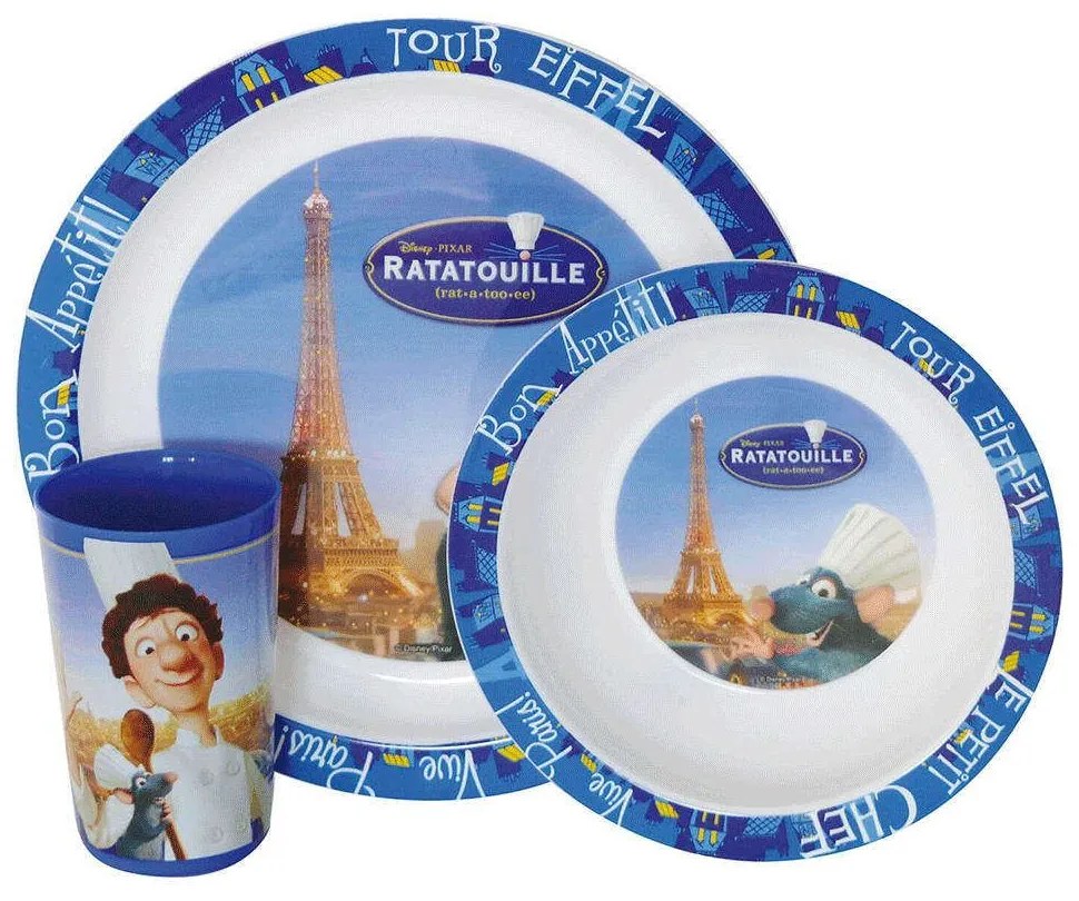 Σερβίτσιο Φαγητού Παιδικό Ratatouille (Σετ 3Τμχ) 005203 Multi Ango Polypropylene