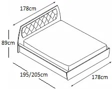 Σετ Κρεβατοκάμαρας ξύλινο TAIS2 160x200 DIOMMI 40-024