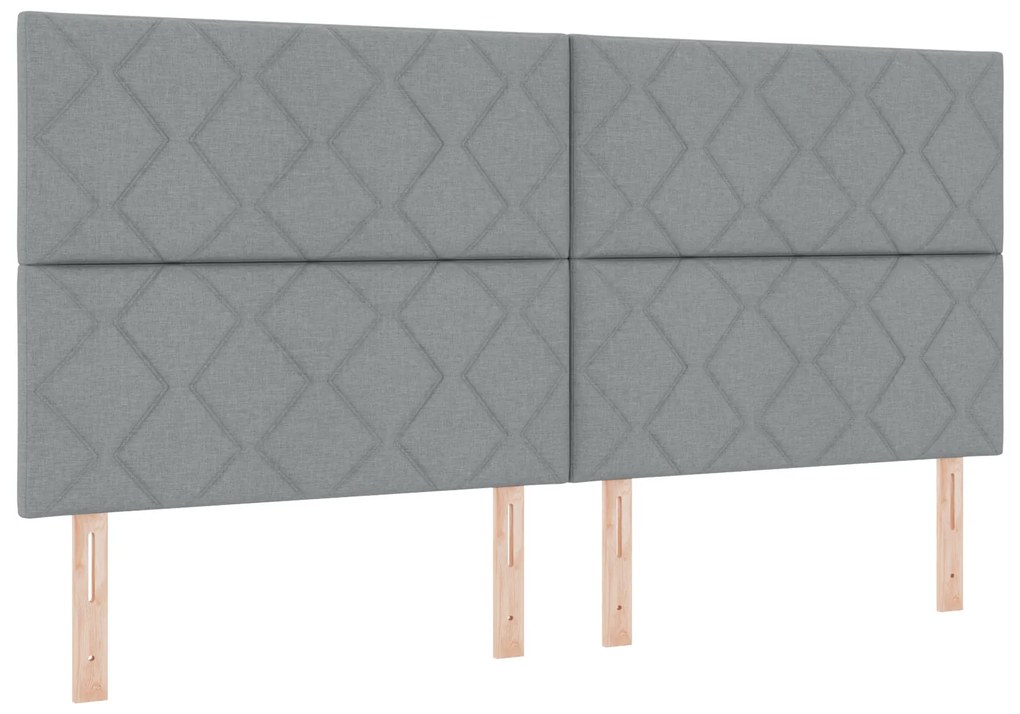 vidaXL Κρεβάτι με Στρώμα Ανοιχτό Γκρι 200x200 εκατοστά Ύφασμα