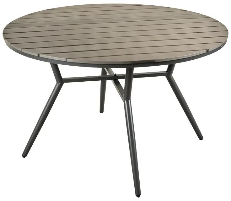 Τραπέζι Appa αλουμίνιο - polywood ανθρακί Φ120x74 εκ. 120x120x74 εκ.