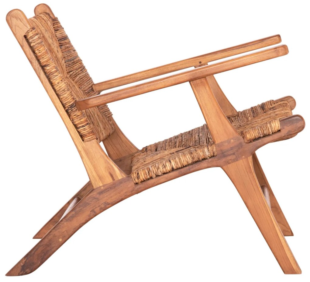 Καρέκλα - Πολυθρόνα TONDO C9914 Ξύλο TEAK - Ψάθα απο σχοινί Μπανάνας Φυσικό 69x74x68Υ εκ. 69x74x68 εκ.