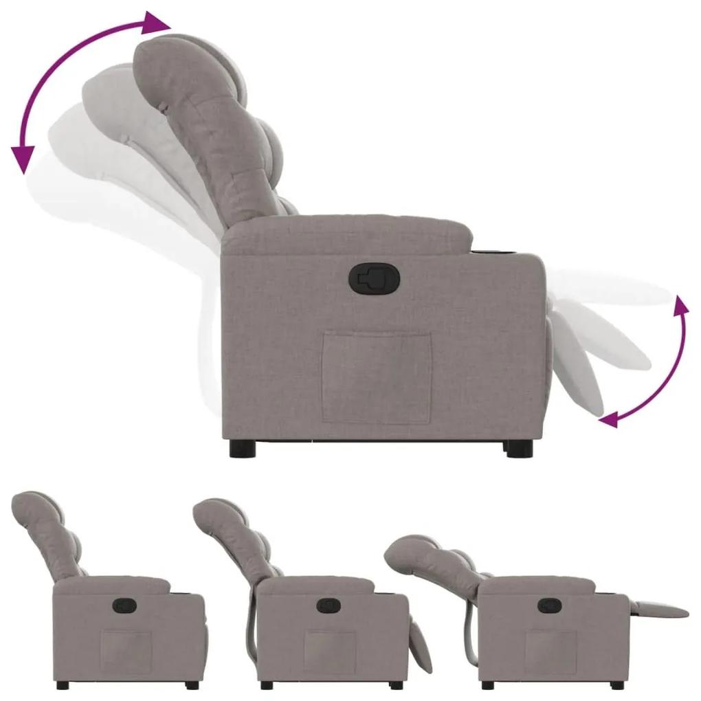 Πολυθρόνα Ανακλινόμενη με Ανύψωση Χρώμα Taupe Υφασμάτινη - Μπεζ-Γκρι