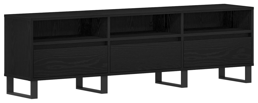 vidaXL Τηλεοπτική Βάση Μαύρη Ξυλεία 150x30x44,5 εκ. Επεξεργασμένο Ξύλο
