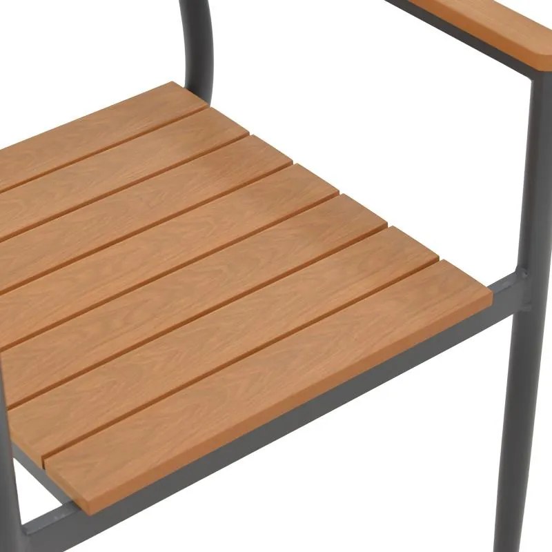 Καρέκλα - Πολυθρόνα Vitality αλουμίνιο ανθρακί- plywood φυσικό 60x56.3x89 εκ. 60x56.3x89 εκ.