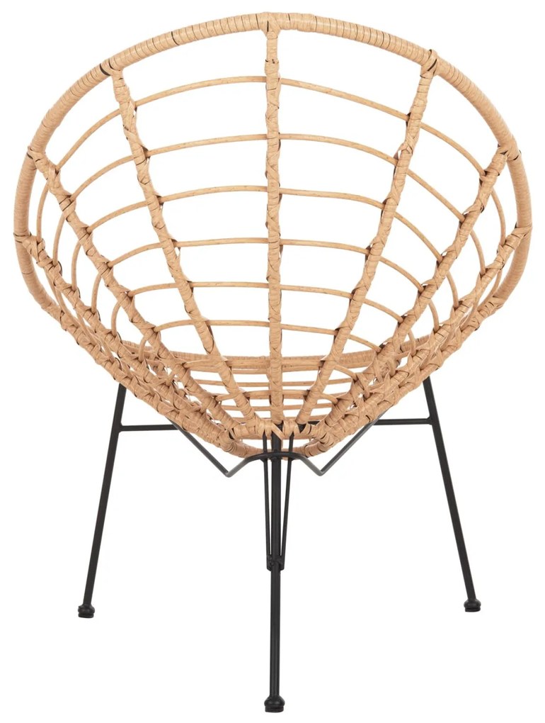 ΠΟΛΥΘΡΟΝΑ ΤΥΠΟΥ ΦΩΛΙΑ ΜΕΤΑΛΛΙΚΗ ALLEGRA  ΜΕ WICKER ΜΠΕΖ 73x78x88Υεκ. 73x78x88 εκ.