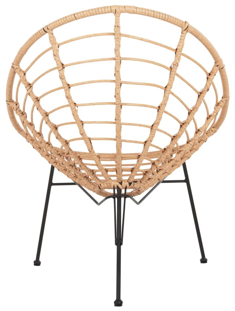 ΠΟΛΥΘΡΟΝΑ ΤΥΠΟΥ ΦΩΛΙΑ ΜΕΤΑΛΛΙΚΗ ALLEGRA  ΜΕ WICKER ΜΠΕΖ 73x78x88Υεκ.