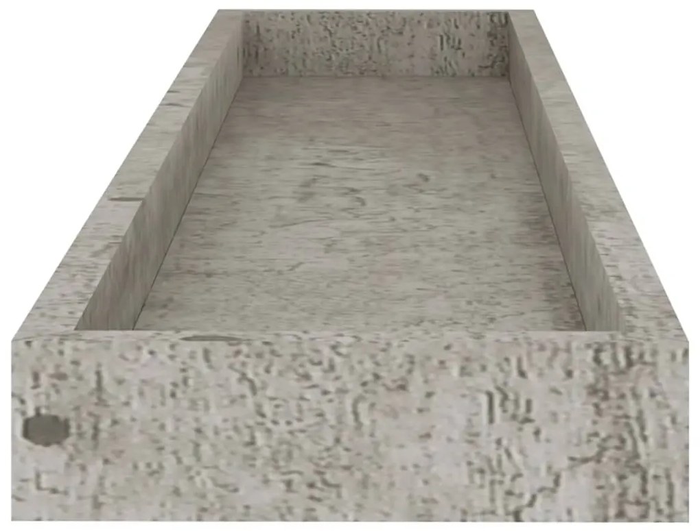 vidaXL Ράφια Τοίχου με Εσοχή 4 τεμ. Γκρι Σκυρ. 80 x 15 x 4 εκ. από MDF
