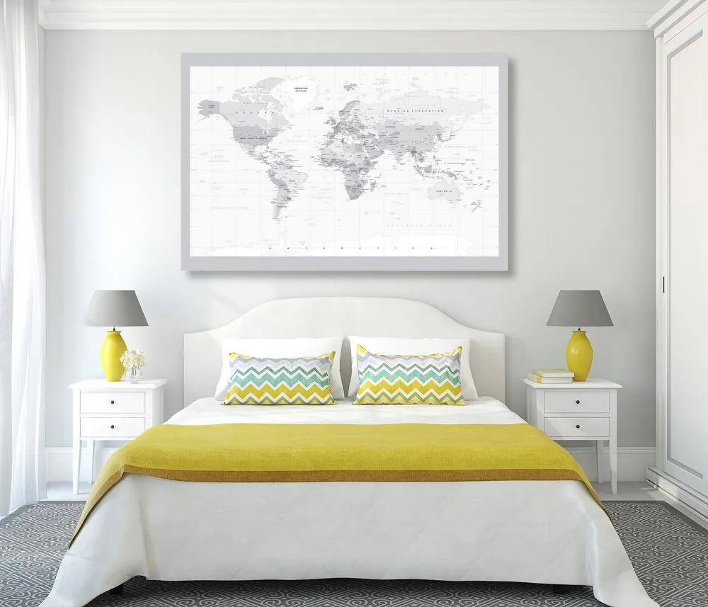 Εικόνα σε κλασικό ασπρόμαυρο χάρτη από φελλό με γκρι περίγραμμα - 120x80  color mix