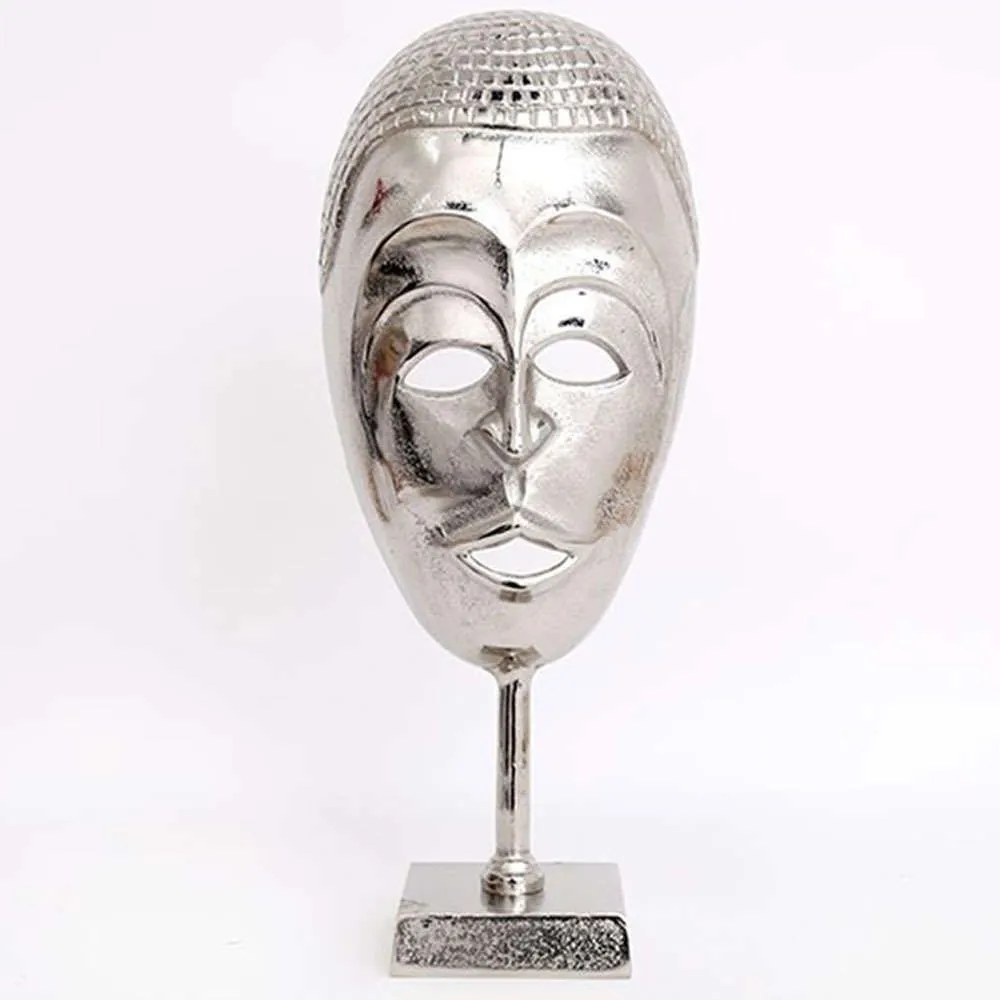 Διακοσμητική Επιτραπέζια Μάσκα 014.OR1252 44cm Silver Aluminium