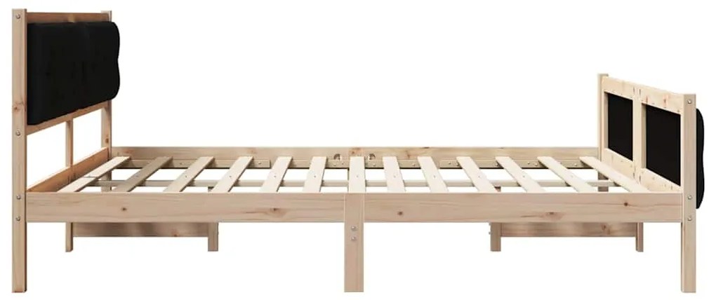 vidaXL Σκελετός Κρεβατιού Μαύρο 160 x 200 cm Στερεά ξυλεία πεύκου
