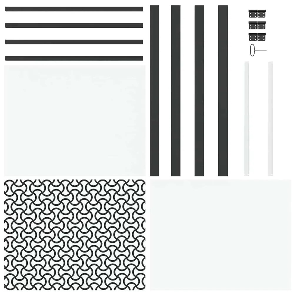 vidaXL Εσωτερική Πόρτα Μαύρο 93 x 201.5 cm Tempered γυαλί, Αλουμίνιο