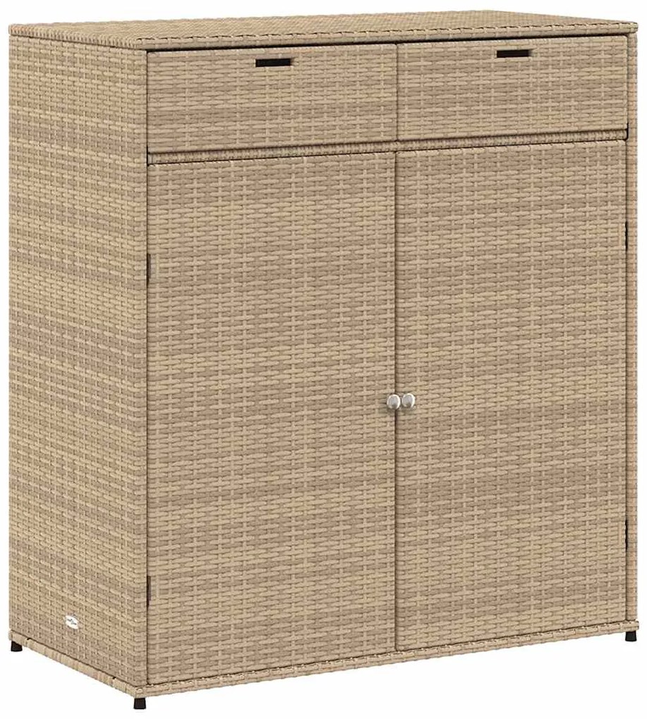 vidaXL Ντουλάπι Αποθήκευσης Κήπου Beige 105x55x113 εκ. Συνθετικό Ρατάν