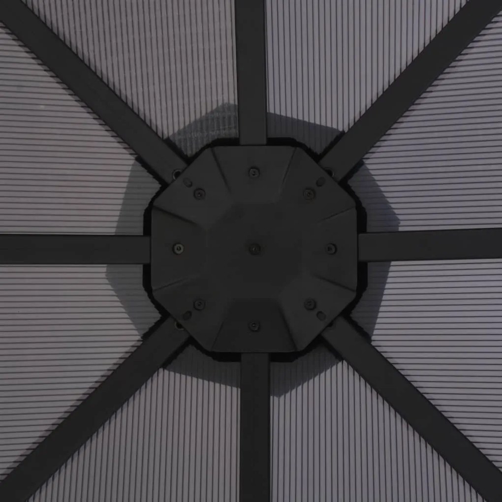 vidaXL Κιόσκι με Οροφή Ανθρακί 3 x 3 μ. από Αλουμίνιο