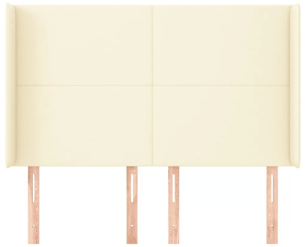 vidaXL Κεφαλάρι με Πτερύγια Κρεμ 147x16x118/128 εκ. Συνθετικό Δέρμα