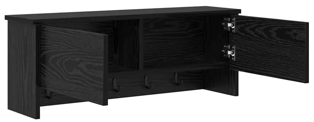 vidaXL Τοίχου Κρεμάστρα Μαύρη δρυς 80 x 20 x 30 cm Επεξεργασμένο ξύλο