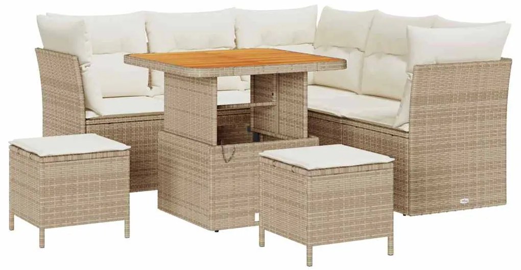 vidaXL Σετ Καναπέ Κήπου 8 pcs μπεζ και κρεμ 80 x 80 x 71 cm