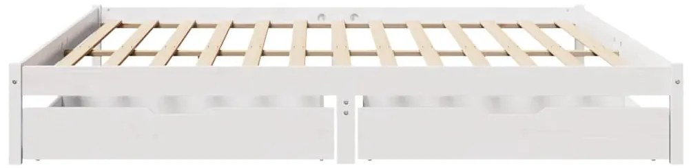 vidaXL Σκελετός Κρεβ. Χωρίς Στρώμα Λευκό 200x200 εκ Μασίφ Πεύκο