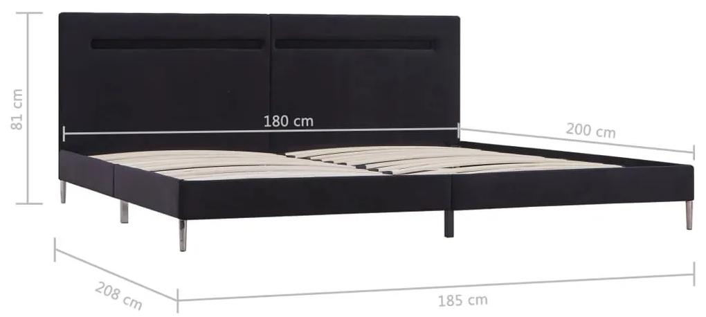 Πλαίσιο Κρεβατιού με LED Μαύρο 180 x 200 εκ. Υφασμάτινο - Μαύρο