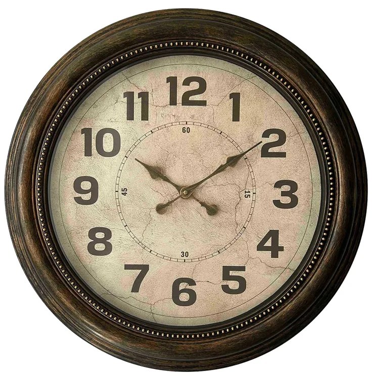 Ρολόι τοίχου Napol Inart σε μαύρη αντικέ και χρυσή απόχρωση Φ55.9x5.8εκ