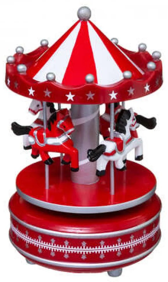 Ξύλινο μουσικό καρουζέλ ''Κόκκινο'' 20εκ.  106012BR  Lights &amp; Christmas