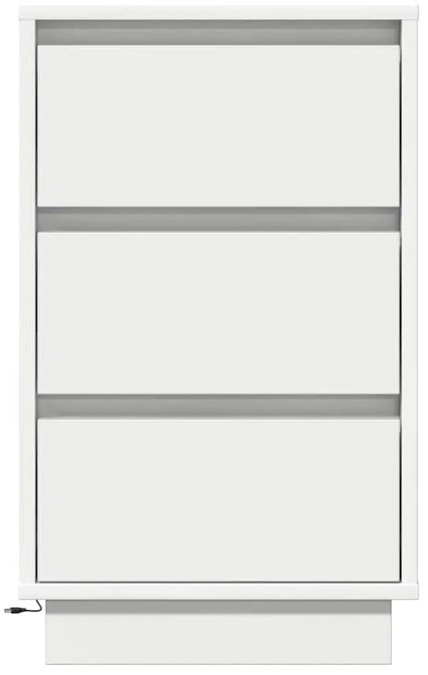 vidaXL Κομοδίνο με συρτάρι Λευκό 39 x 34.5 x 65 εκ. Επεξεργασμένο ξύλο
