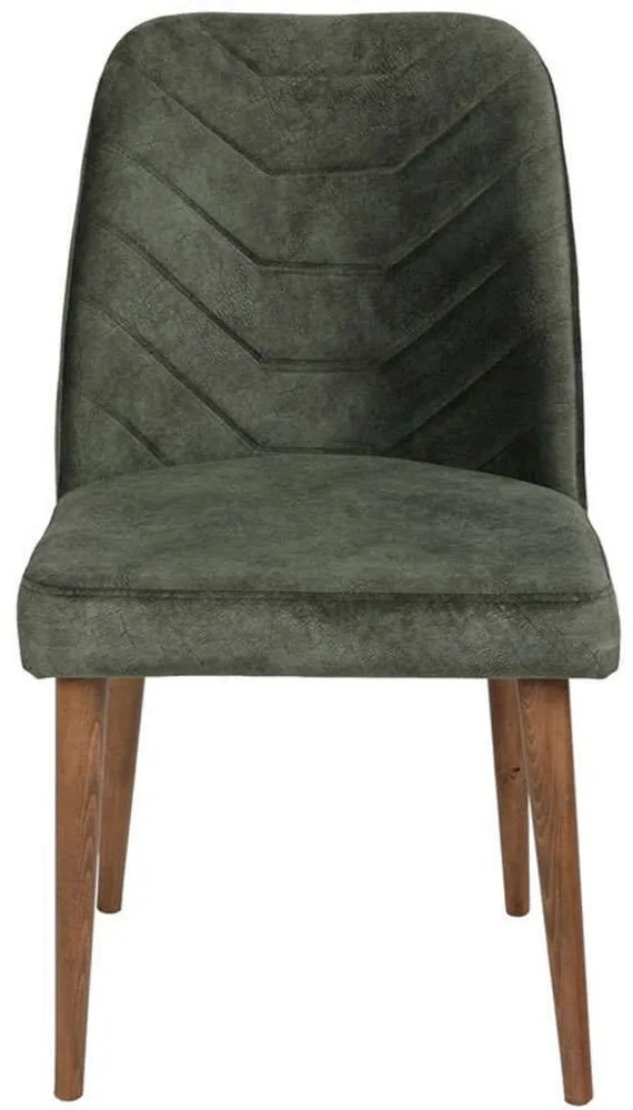 Καρέκλα Dallas (Σετ 4Τμχ) 974NMB1212 50x49x90cm Green-Walnut Metal,Velvet,Wood