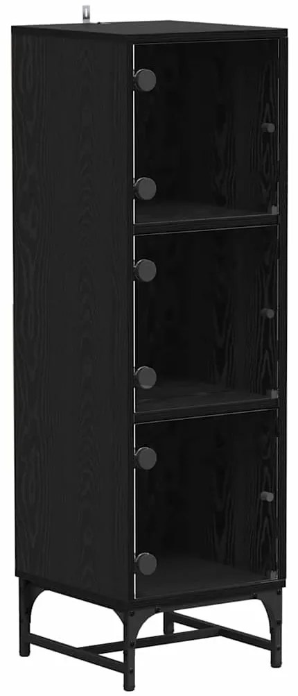 vidaXL Highboard Μαύρη δρυς 35 x 37 x 117 εκ. Επεξεργασμένο ξύλο