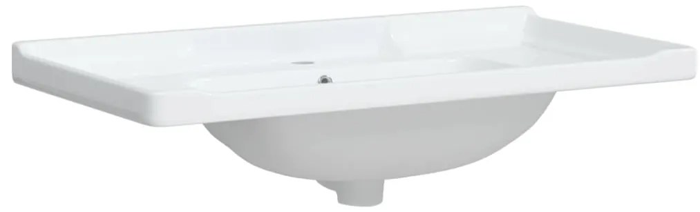 vidaXL Νιπτήρας Μπάνιου Ορθογώνιος Λευκός 91,5x48x23 εκ. Κεραμικός