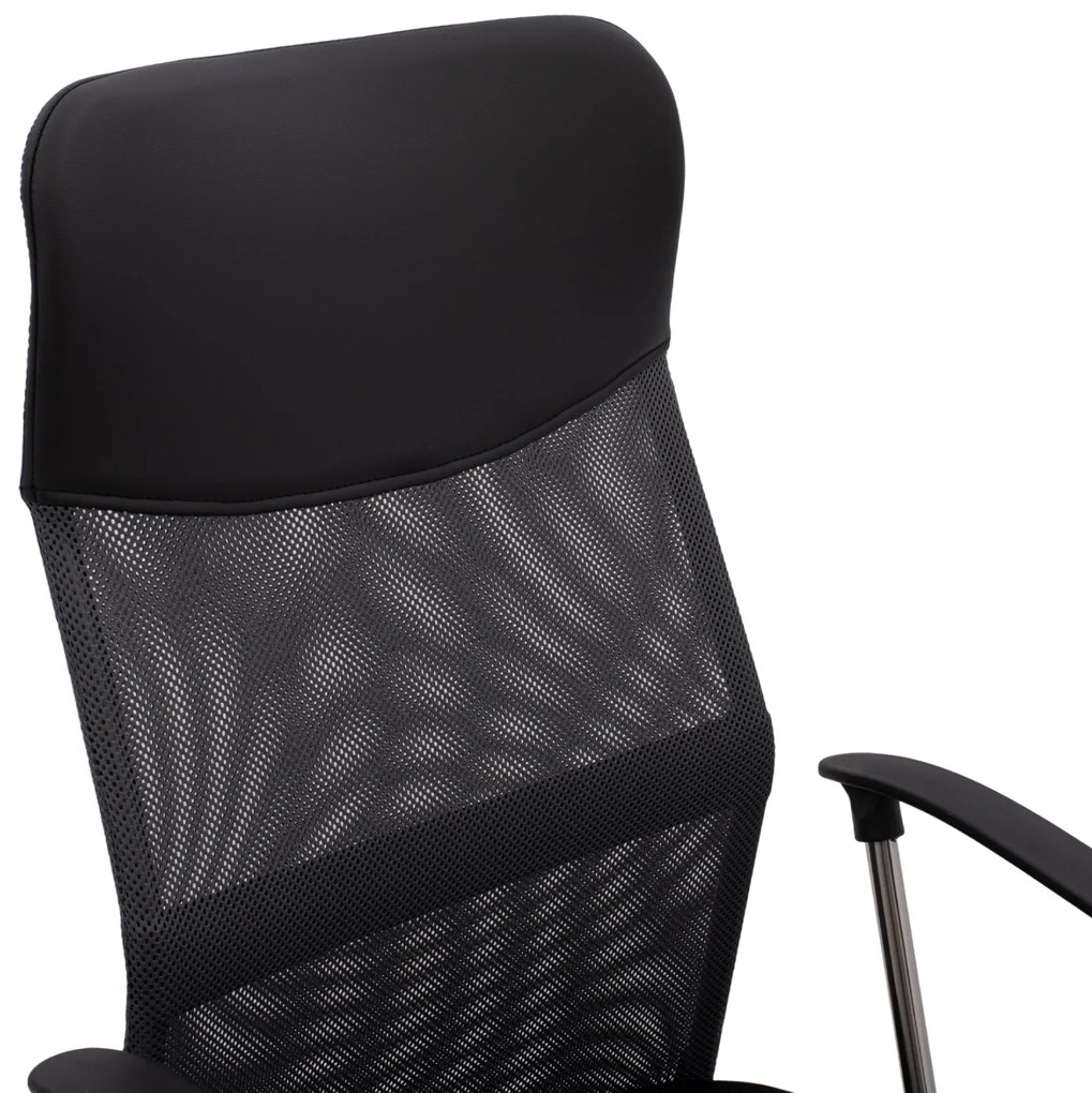 ΚΑΡΕΚΛΑ ΓΡΑΦΕΙΟΥ CABLE HM1000.10 ΜΑΥΡΟ ΓΚΡΙ MESH ΠΟΔΙ ΧΡΩΜΙΟΥ 61x58x118 εκ.