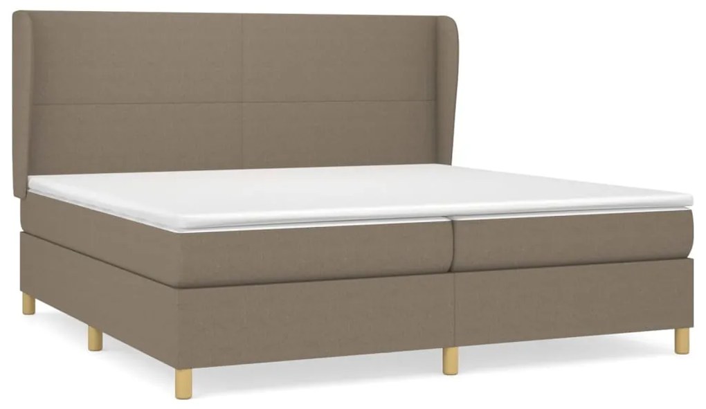 vidaXL Κρεβάτι Boxspring με Στρώμα Taupe 200x200 εκ. Υφασμάτινο