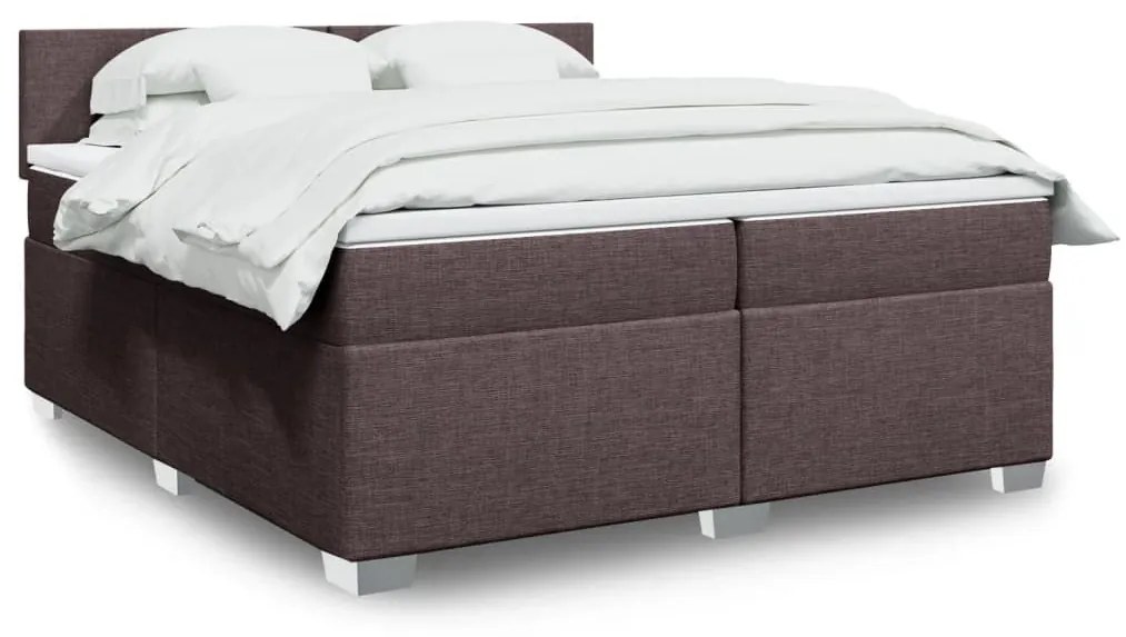 ΚΡΕΒΑΤΙ BOXSPRING ΜΕ ΣΤΡΩΜΑ ΣΚΟΥΡΟ ΚΑΦΕ 200X200 ΕΚ. ΥΦΑΣΜΑΤΙΝΟ 3288291