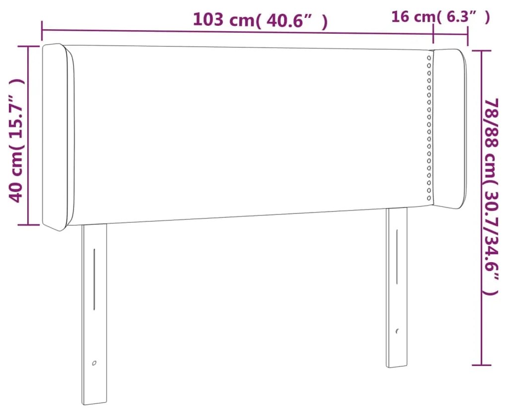 Κεφαλάρι Κρεβατιού LED Σκούρο Πράσινο 103x16x78/88εκ. Βελούδινο 3123141