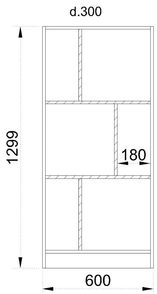 MAZE 4 60 ΒΙΒΛΙΟΘΗΚΗ ΧΑΜΗΛΗ SONOMA ΓΚΡΙ ΣΚΟΥΡΟ 60x30xH130cm - 24-0585 - 24-0585