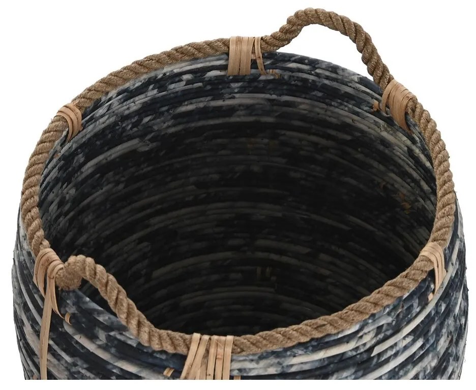 Σετ Καλαθιών DKD Home Decor Λευκό Μαύρο 56 x 56 x 60 cm 52 x 52 x 60 cm Πλαστική ύλη (3 Τεμάχια)