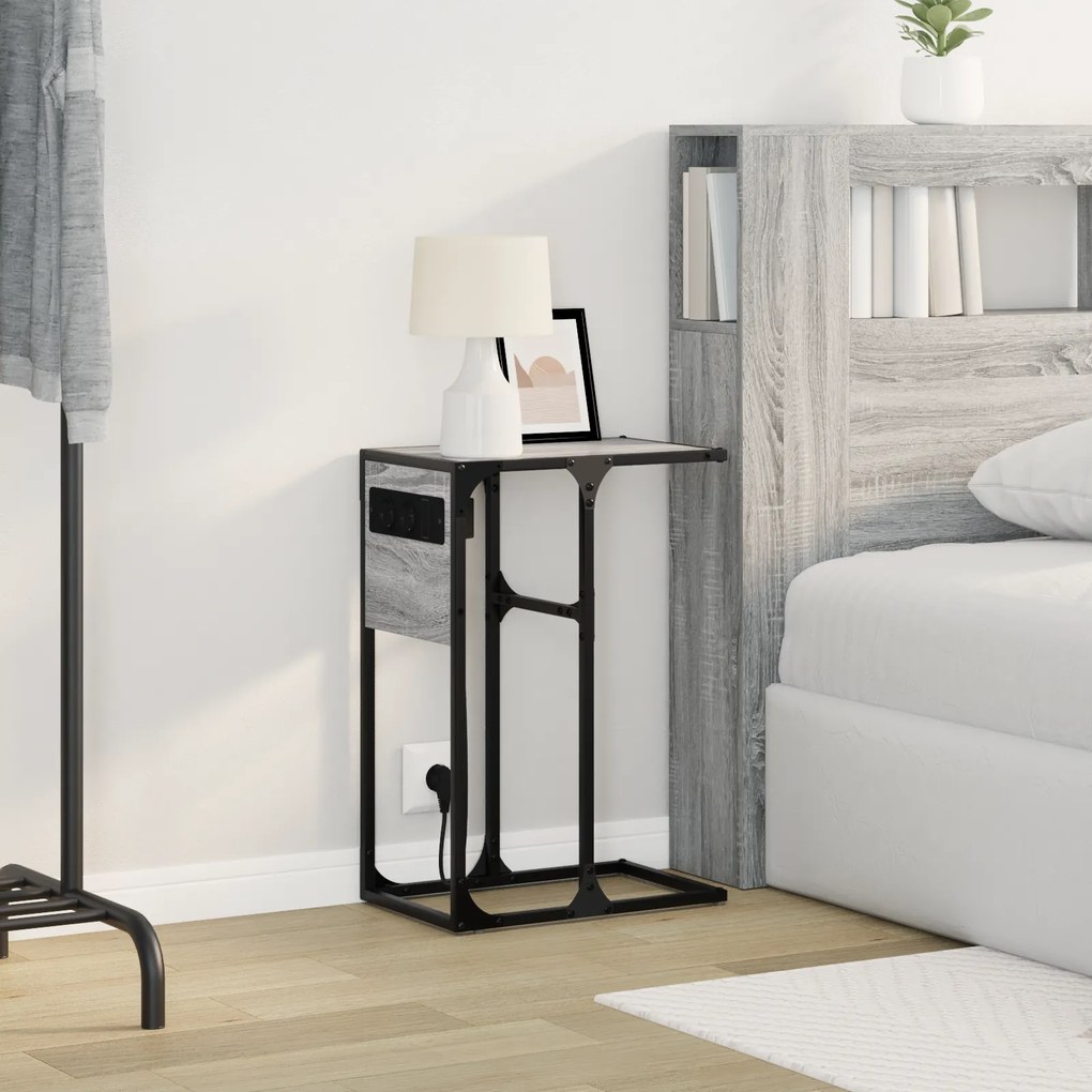 vidaXL Κομοδίνο Γκρι sonoma 41.5 x 26 x 60.5 εκ Επεξεργασμένο ξύλο